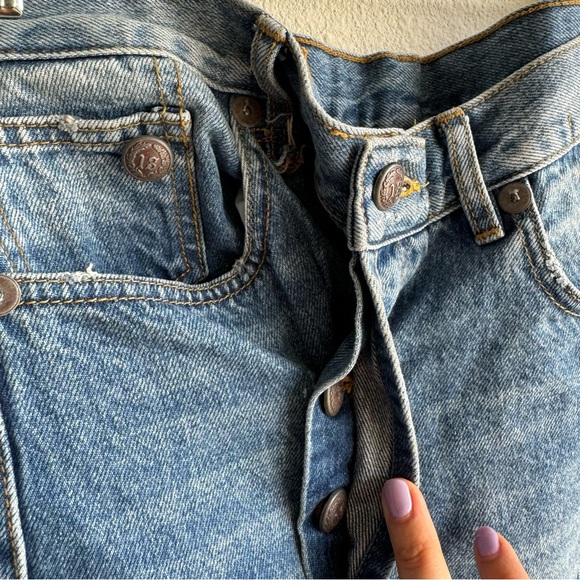 R13 Norbury blue denim distressed midi skirt - Picture 9 of 13